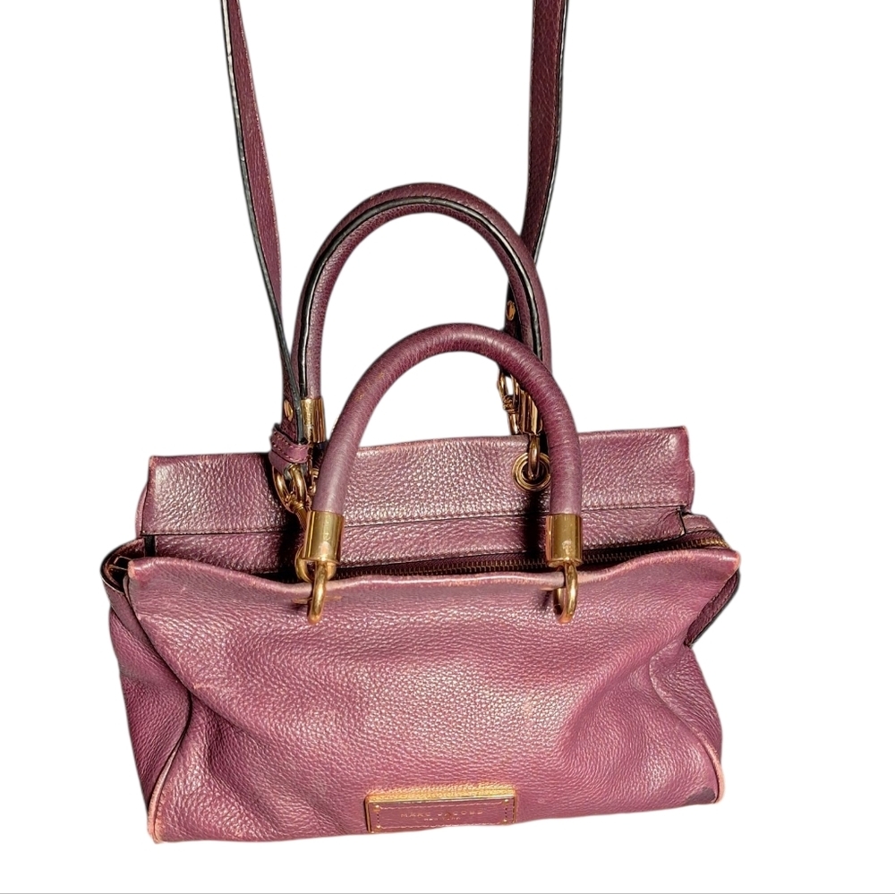 Marc Jacobs Classic Q Baby Aidan Satchel Pebbled Leather  2010's Eggplant Plum